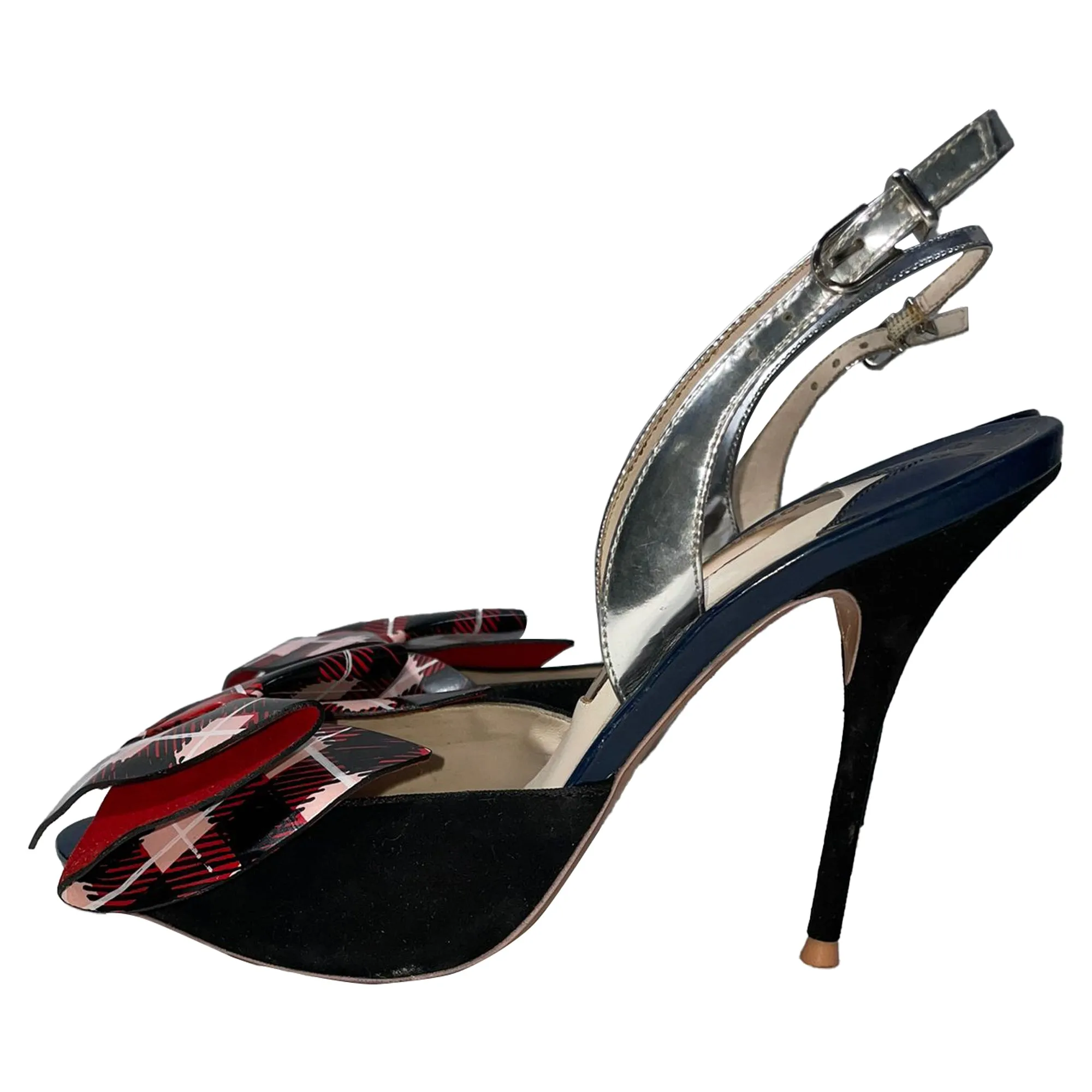 Sophia Webster Slingback Bow Sandals in Multicolor Leather