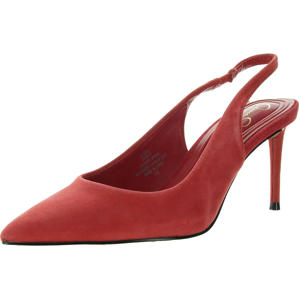 Souli Womens Cushioned Footbed Pointed Toe Slingback Heels