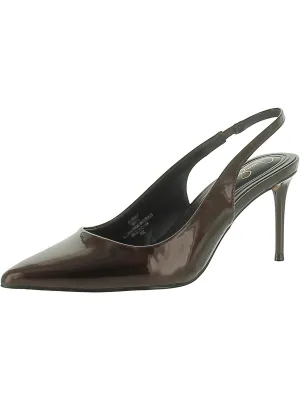 Souli Womens Cushioned Footbed Pointed Toe Slingback Heels