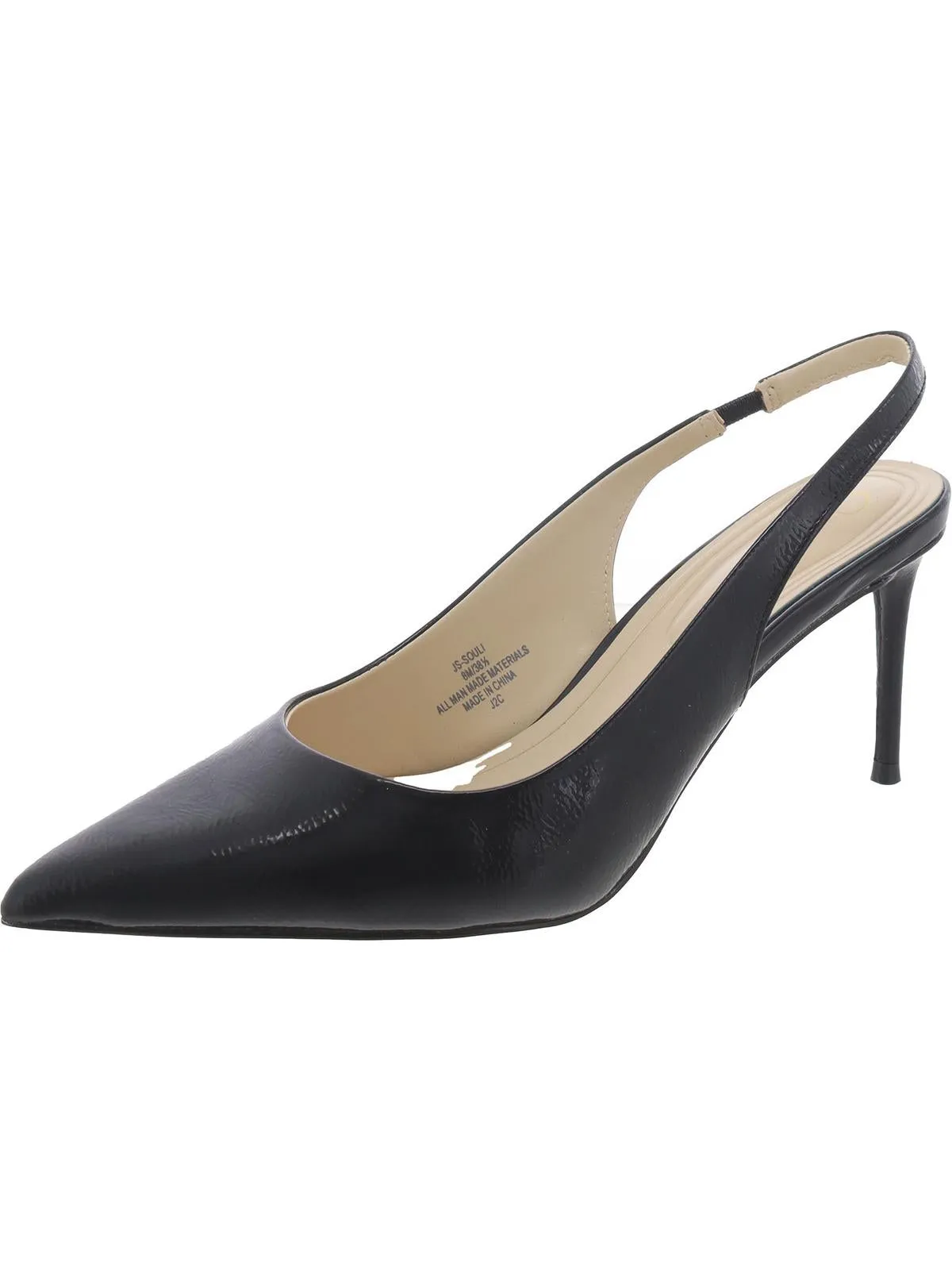 Souli Womens Cushioned Footbed Pointed Toe Slingback Heels