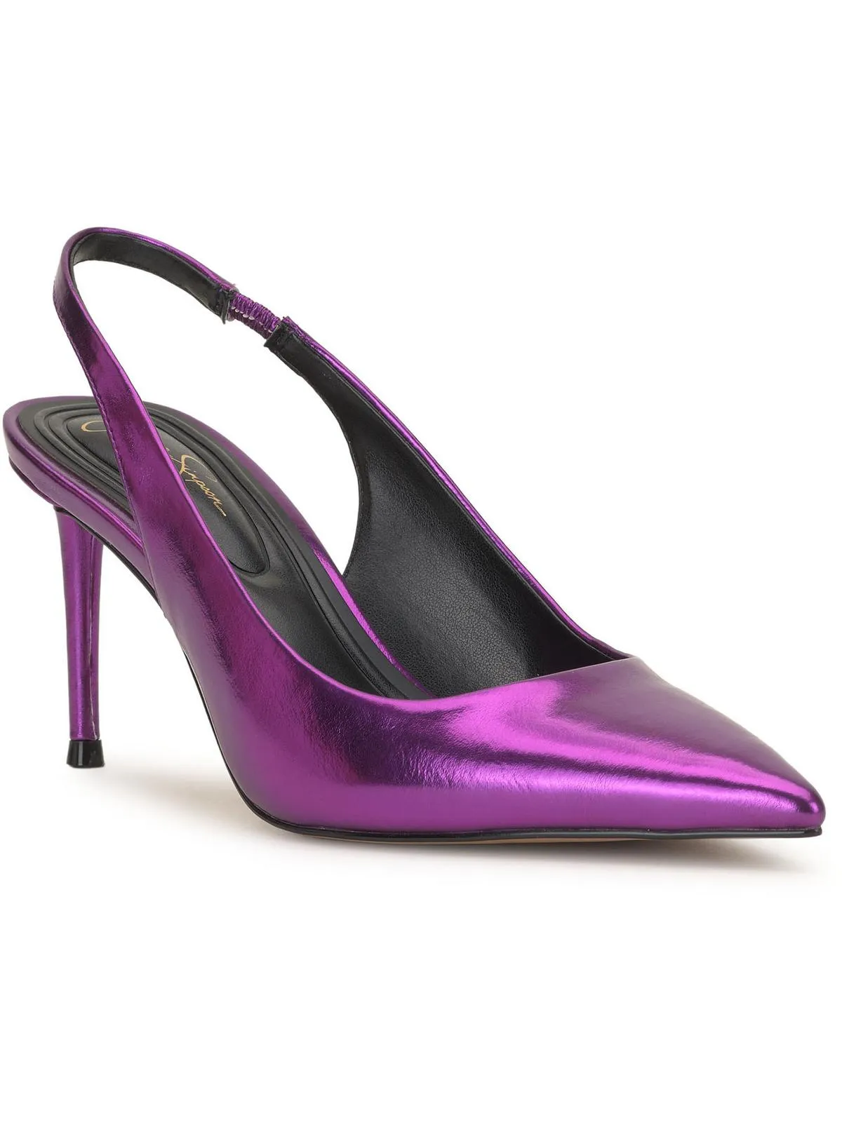 Souli Womens Cushioned Footbed Pointed Toe Slingback Heels