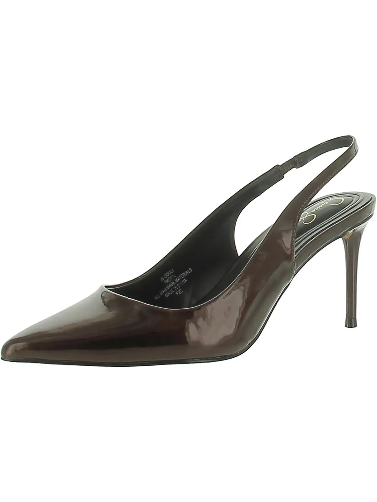 Souli Womens Cushioned Footbed Pointed Toe Slingback Heels