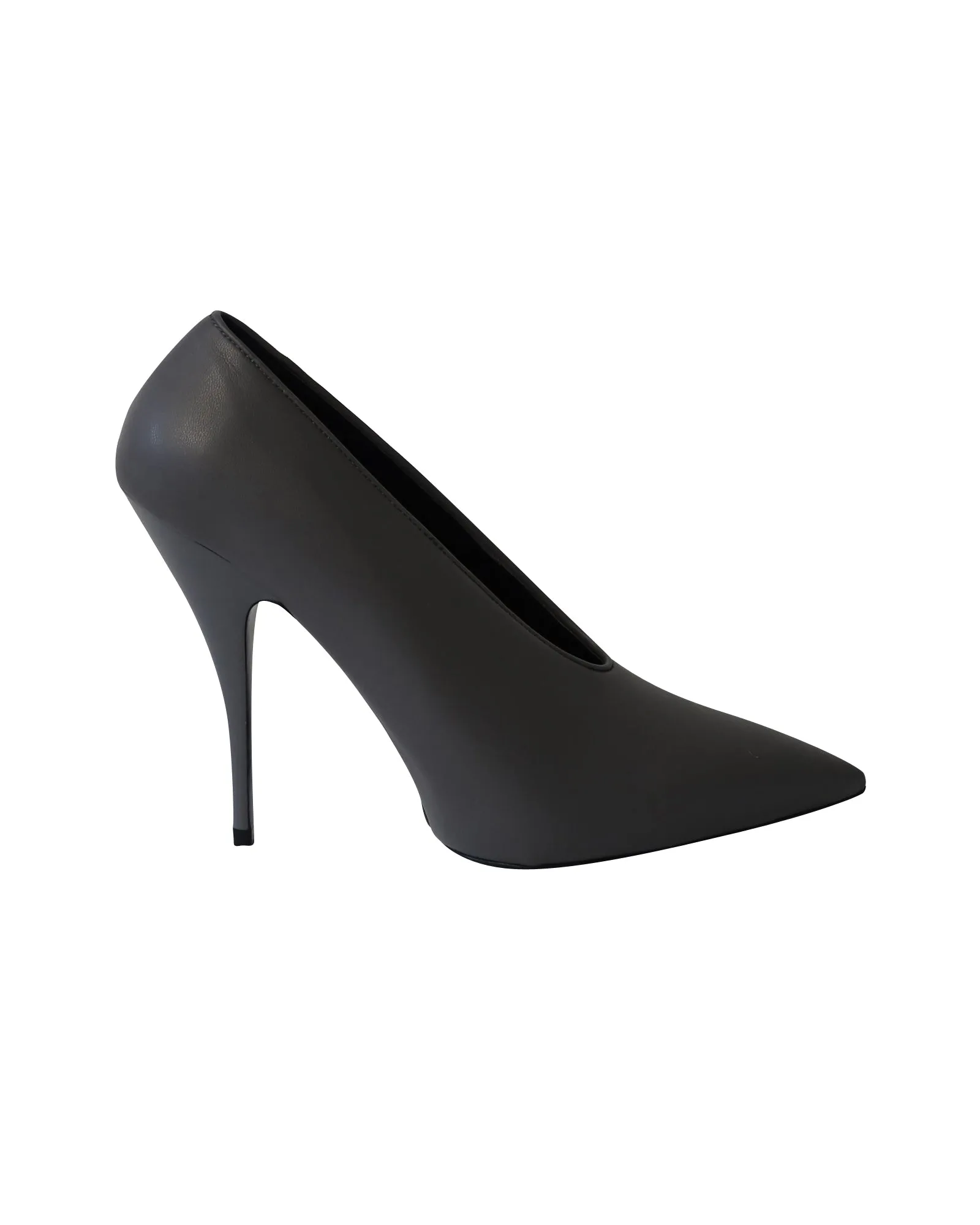 Stella McCartney High Vamp Pointed Toe Pumps in Grey Suede