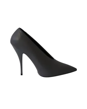Stella McCartney High Vamp Pointed Toe Pumps in Grey Suede