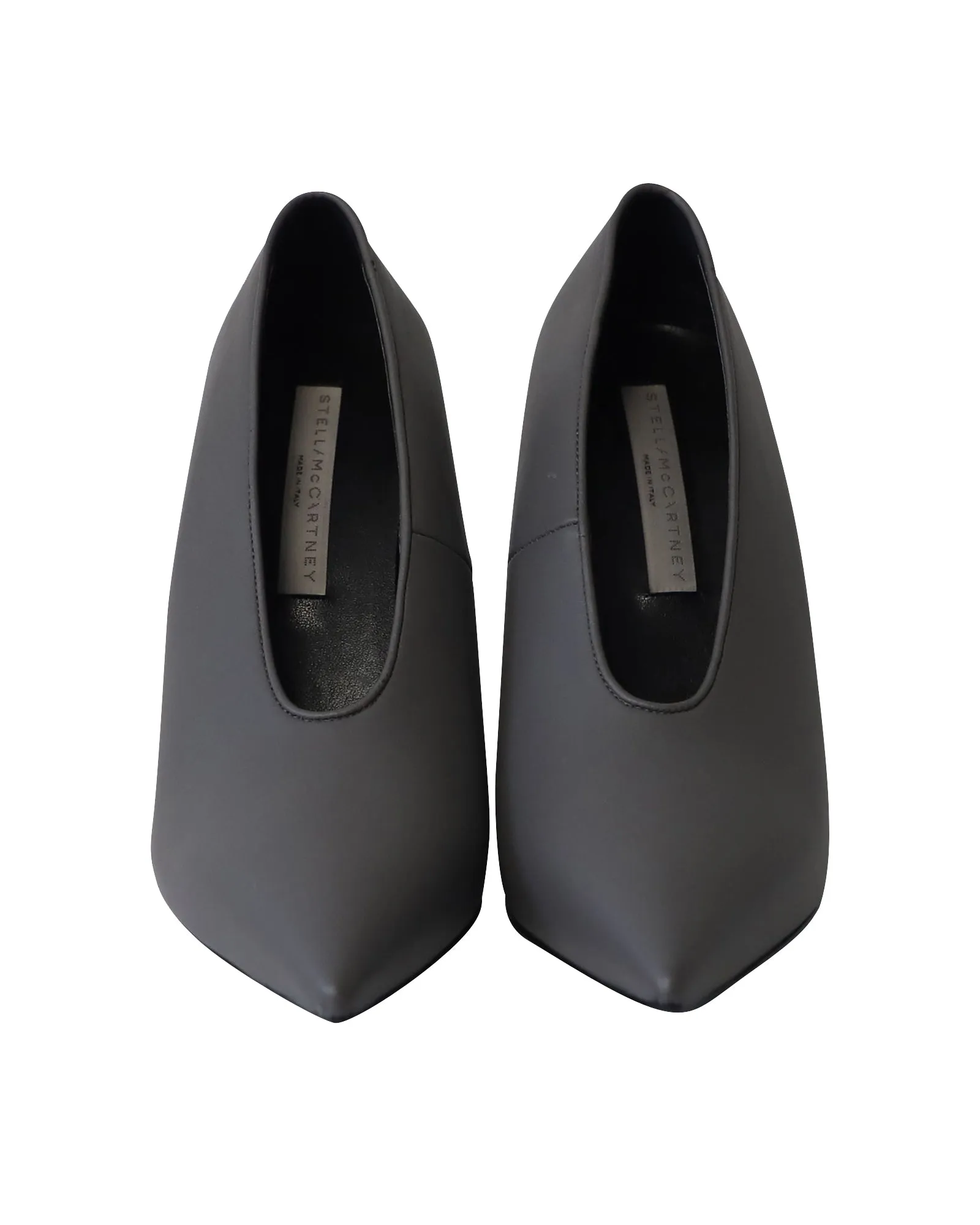 Stella McCartney High Vamp Pointed Toe Pumps in Grey Suede