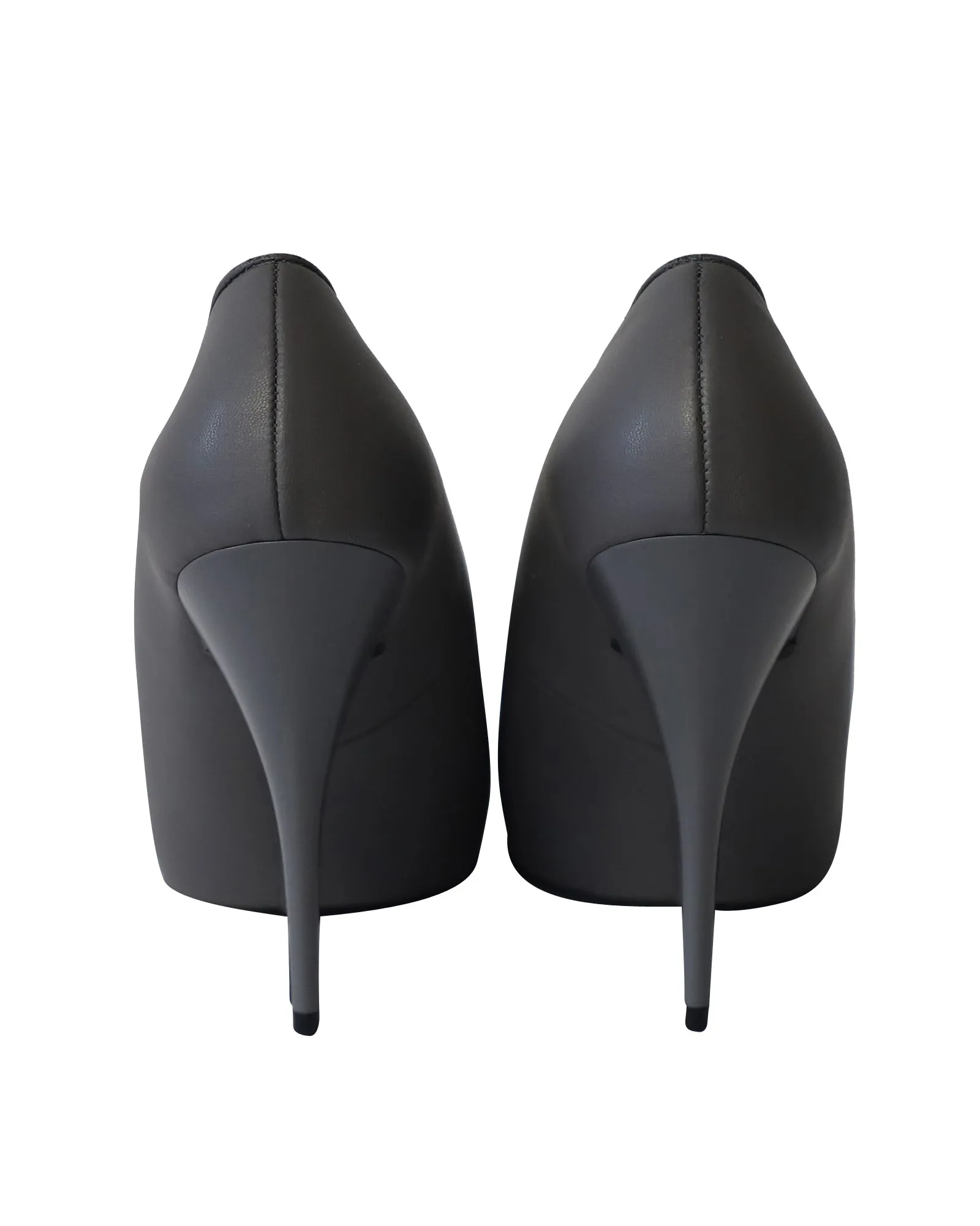 Stella McCartney High Vamp Pointed Toe Pumps in Grey Suede