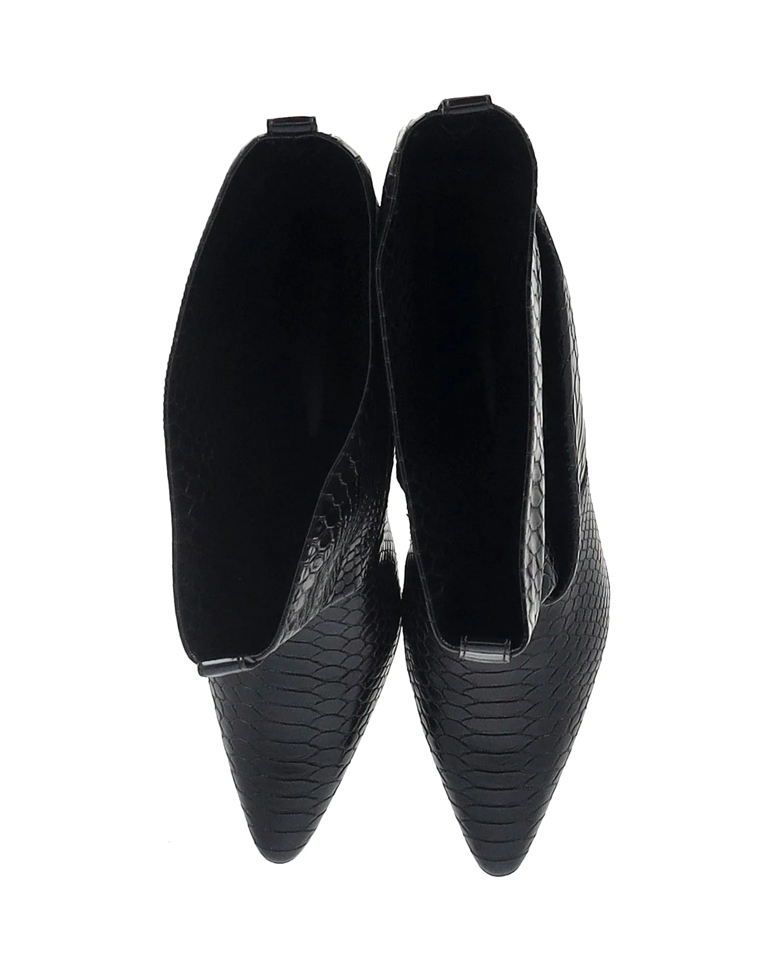 Stella McCartney Snake-Embossed Slouchy Boots in Black Vegan Leather