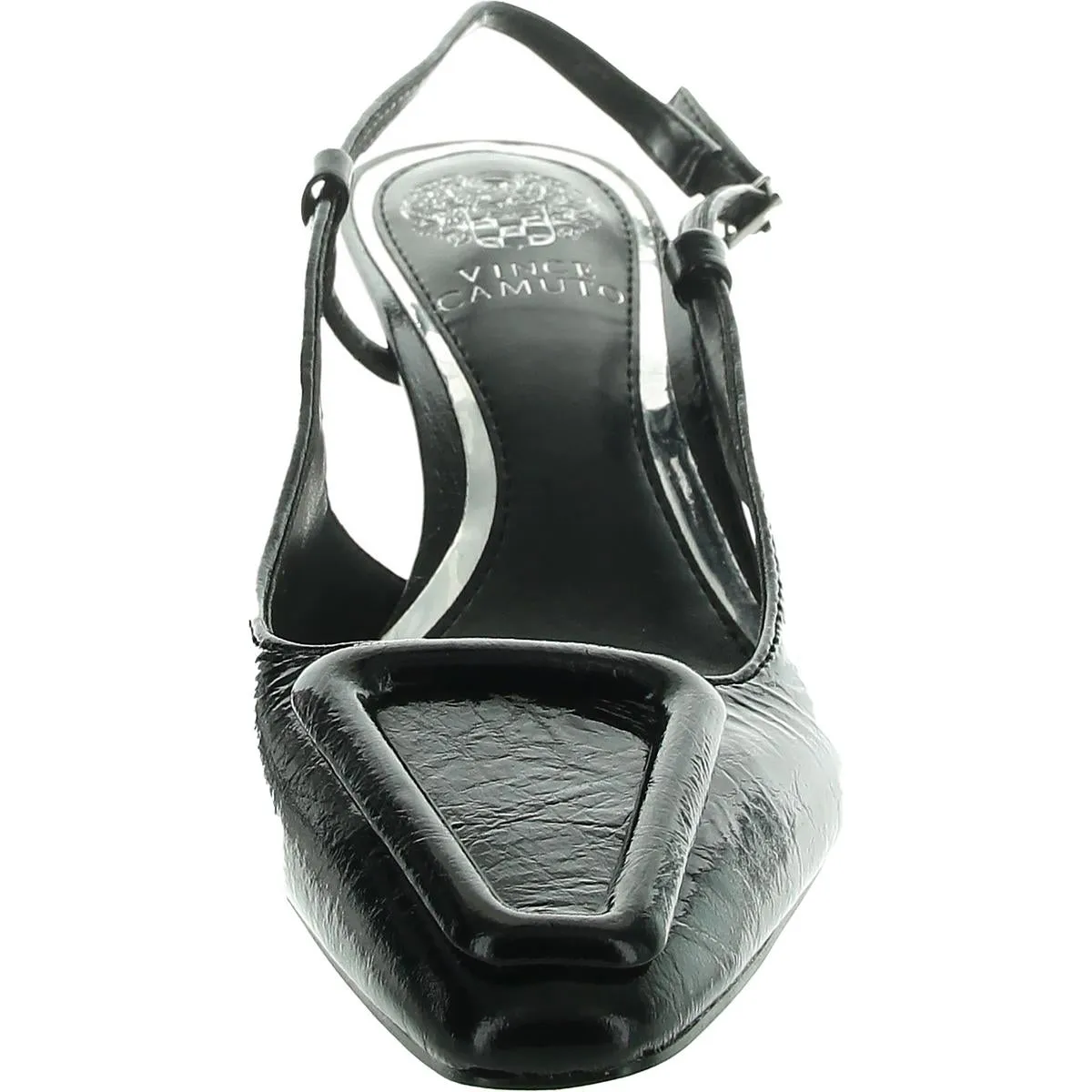 Stilla Womens Adjustable Patent Leather Slingback Heels