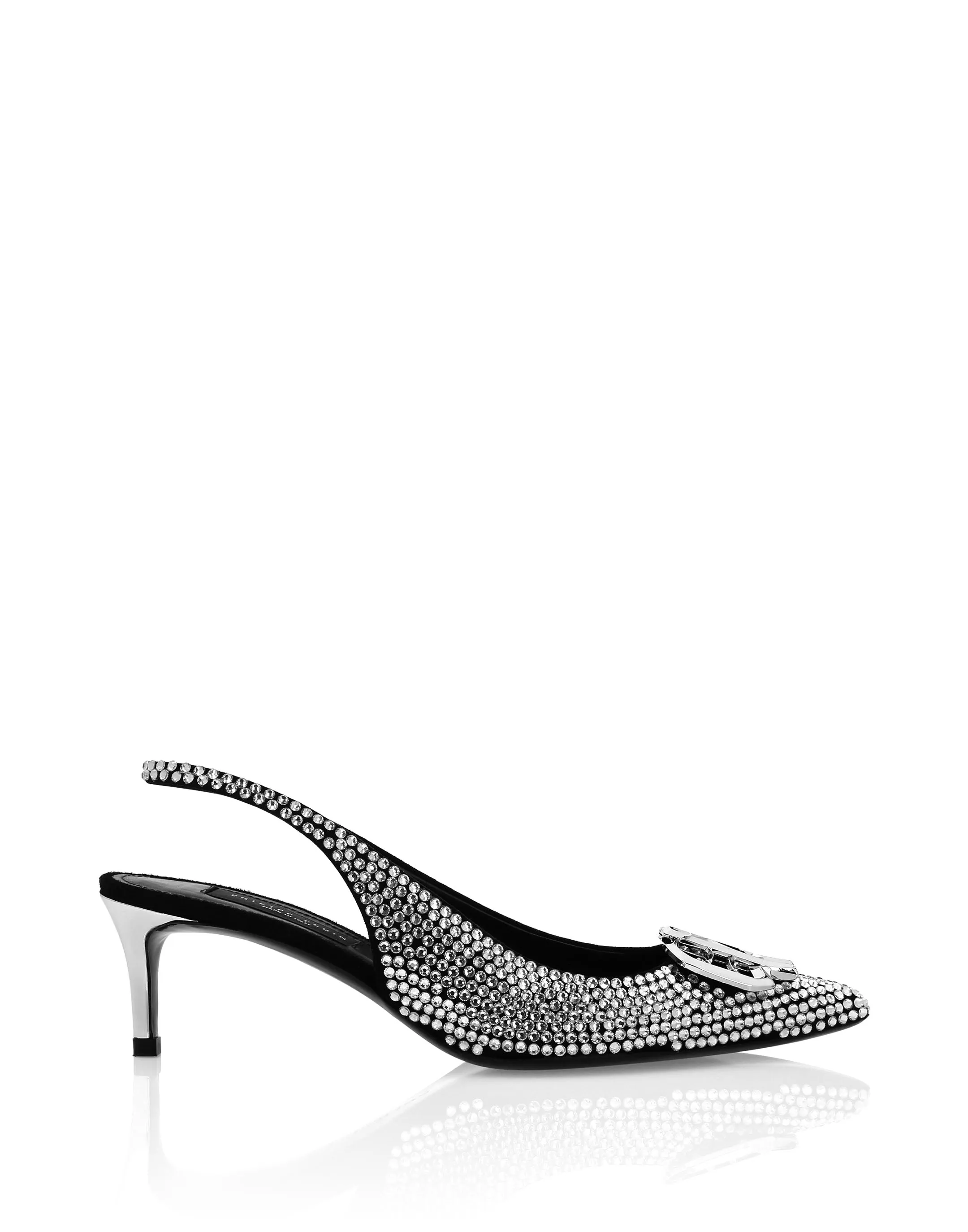 Strass Low Plein Heels Slingback Gothic Plein
