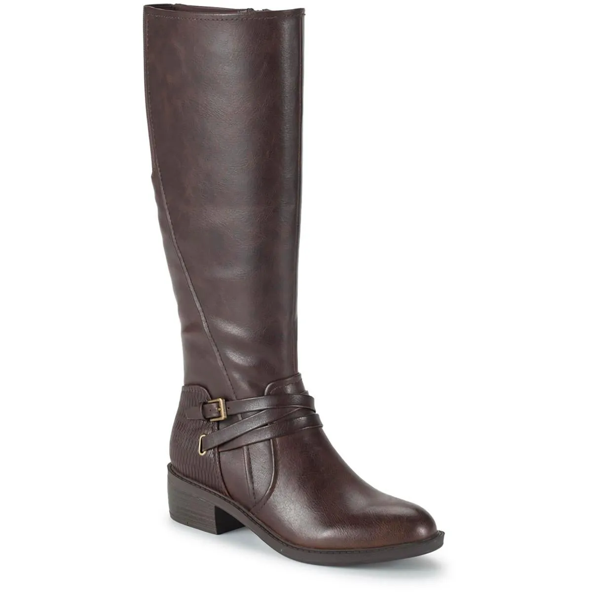 STRATFORD Womens Faux Leather Wide Calf Knee-High Boots