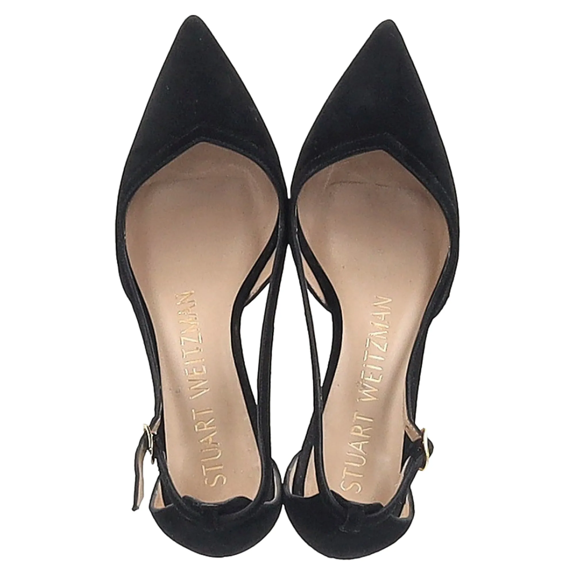 Stuart Weitzman Anny Cutout Pumps in Black Suede