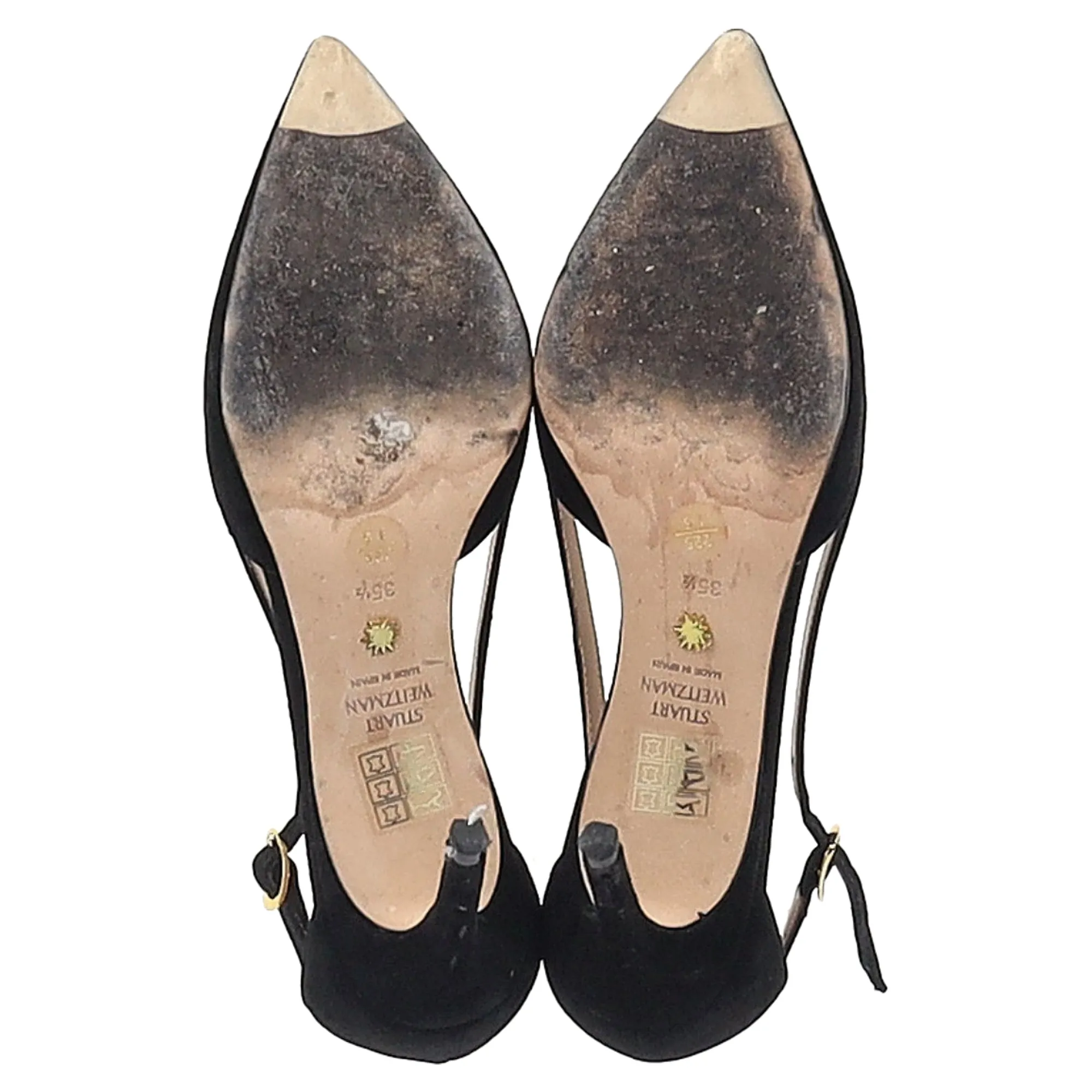 Stuart Weitzman Anny Cutout Pumps in Black Suede