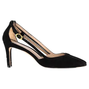 Stuart Weitzman Anny Cutout Pumps in Black Suede