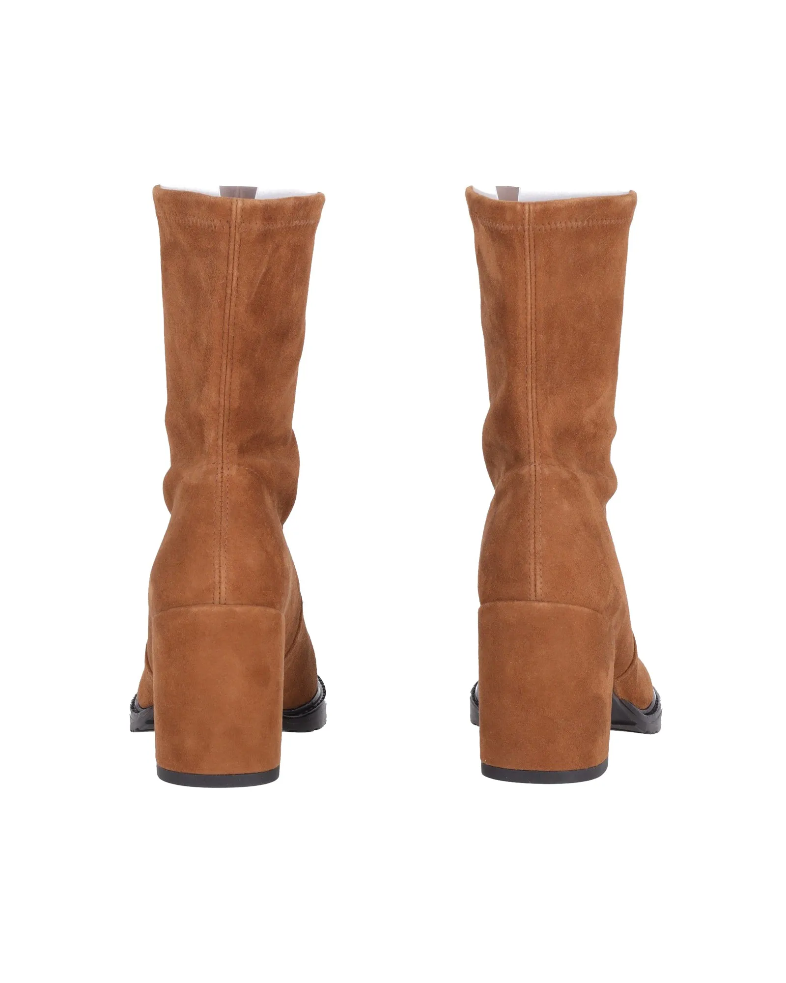 Stuart Weitzman Dalenna Sock Ankle Boots in Tan Suede