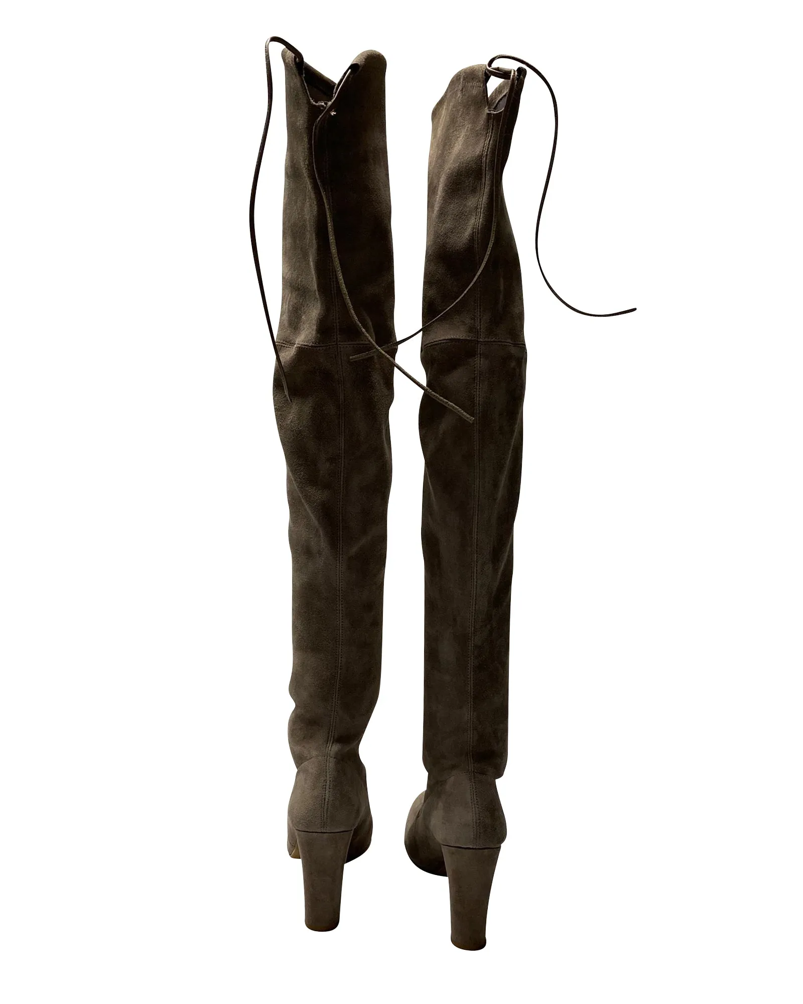 Stuart Weitzman Highland Over The Knee Boots in Grey Suede
