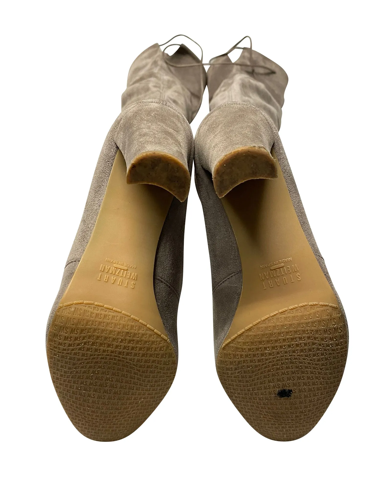 Stuart Weitzman Highland Over The Knee Boots in Grey Suede