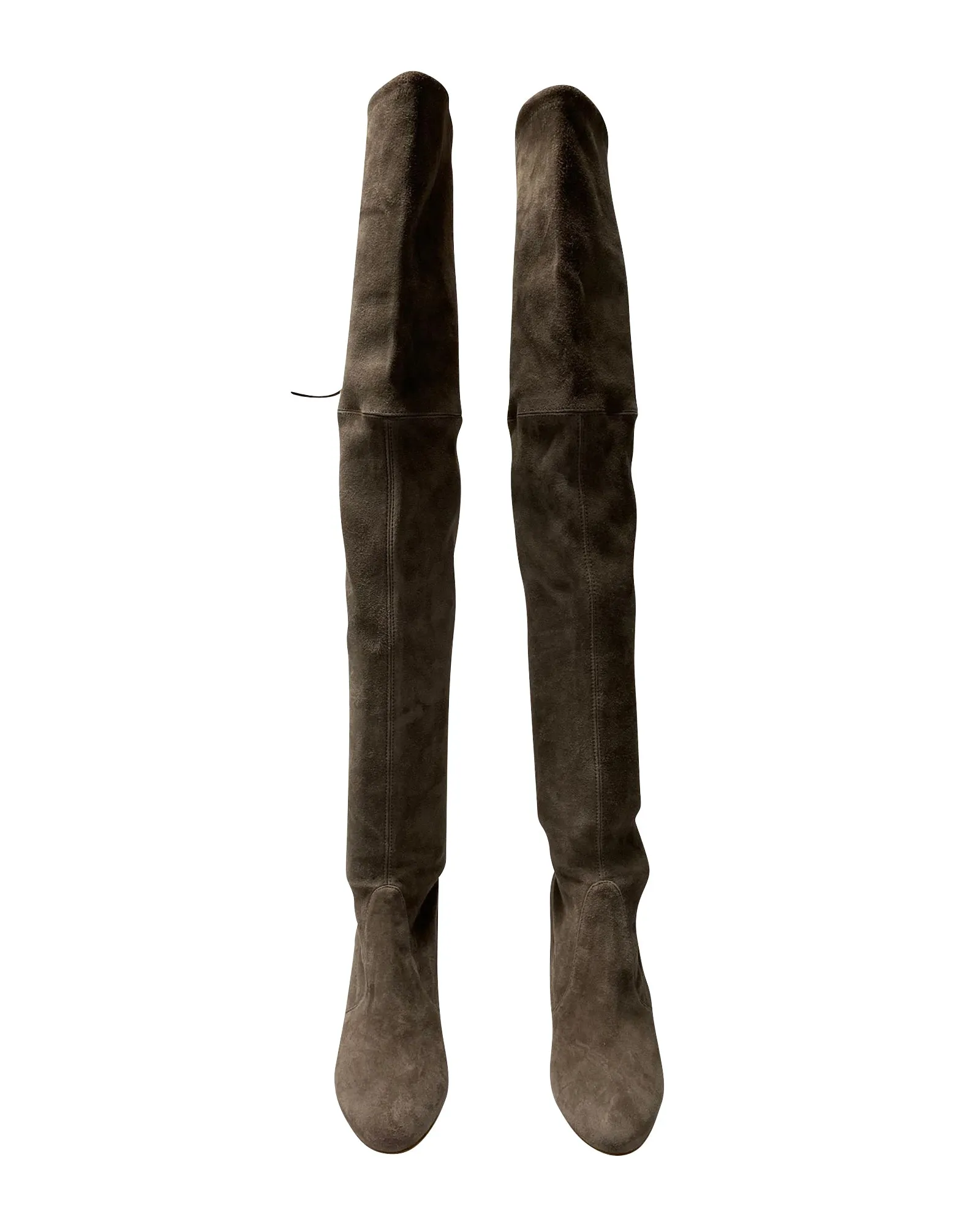 Stuart Weitzman Highland Over The Knee Boots in Grey Suede