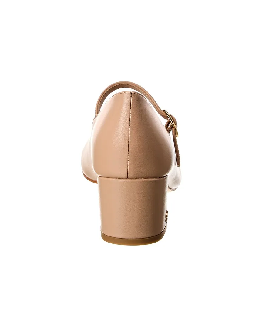 Stuart Weitzman Louise 50 Block Leather Mary Jane Pump