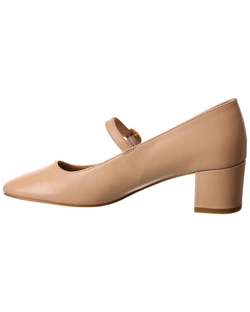 Stuart Weitzman Louise 50 Block Leather Mary Jane Pump