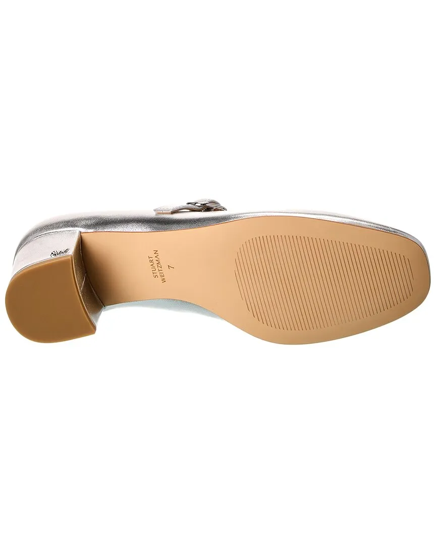 Stuart Weitzman Louise 50 Block Leather Mary Jane Pump