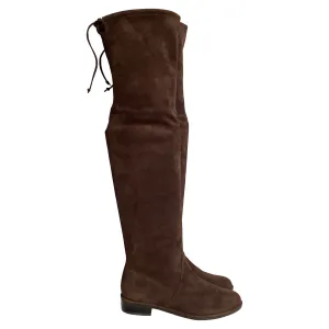 Stuart Weitzman Lowland Over-The-Knee Boots in Brown Suede