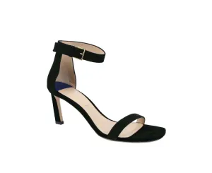 Stuart Weitzman Women's Squarenudist Suede Heel Sandal With Ankle Strap
