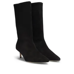 Suede boots with Double B monogram