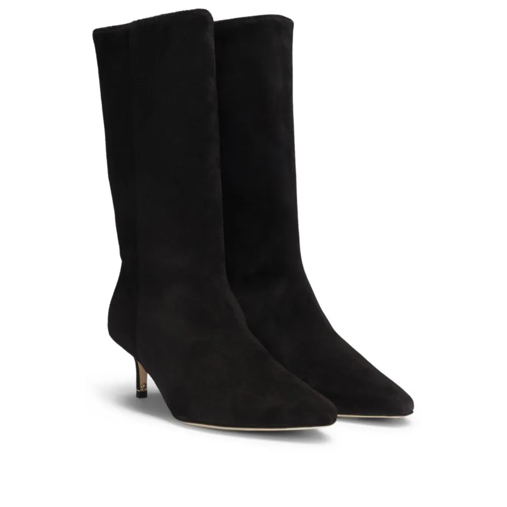 Suede boots with Double B monogram