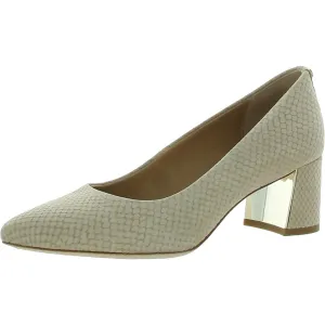 Suzette Womens Leather Pointed Toe Block Heels