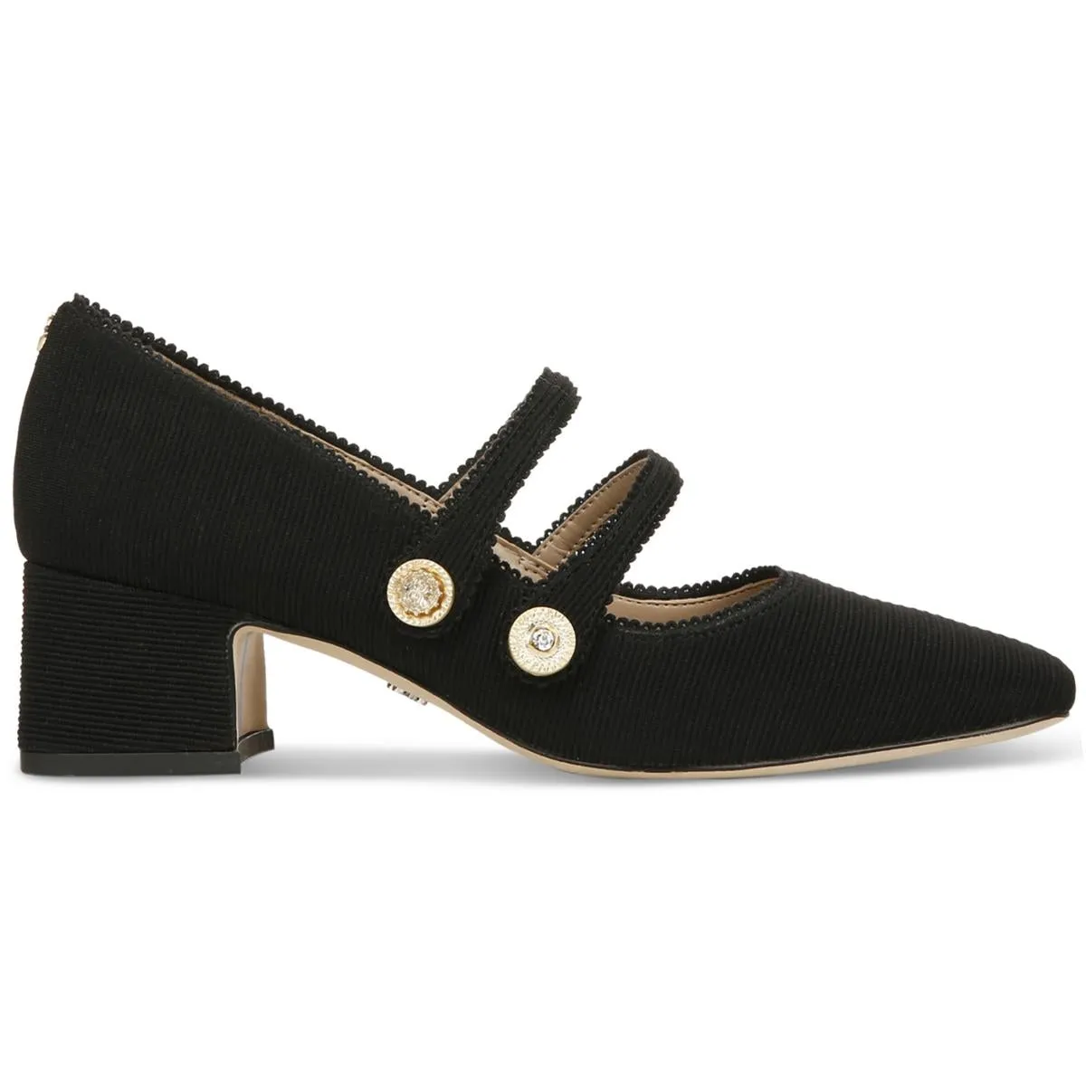 Tahira Womens Ribbed Knit Embellished Mary Jane Heels