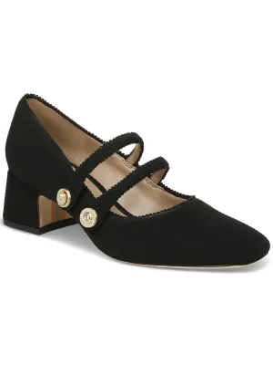 Tahira Womens Ribbed Knit Embellished Mary Jane Heels