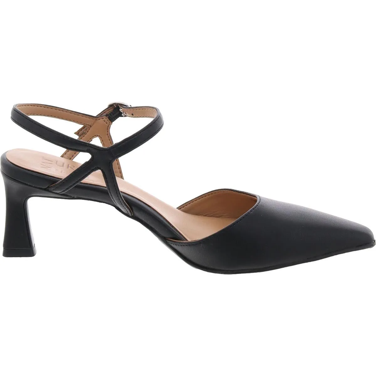 Tara Womens Faux Leather Pointed Toe Slingback Heels