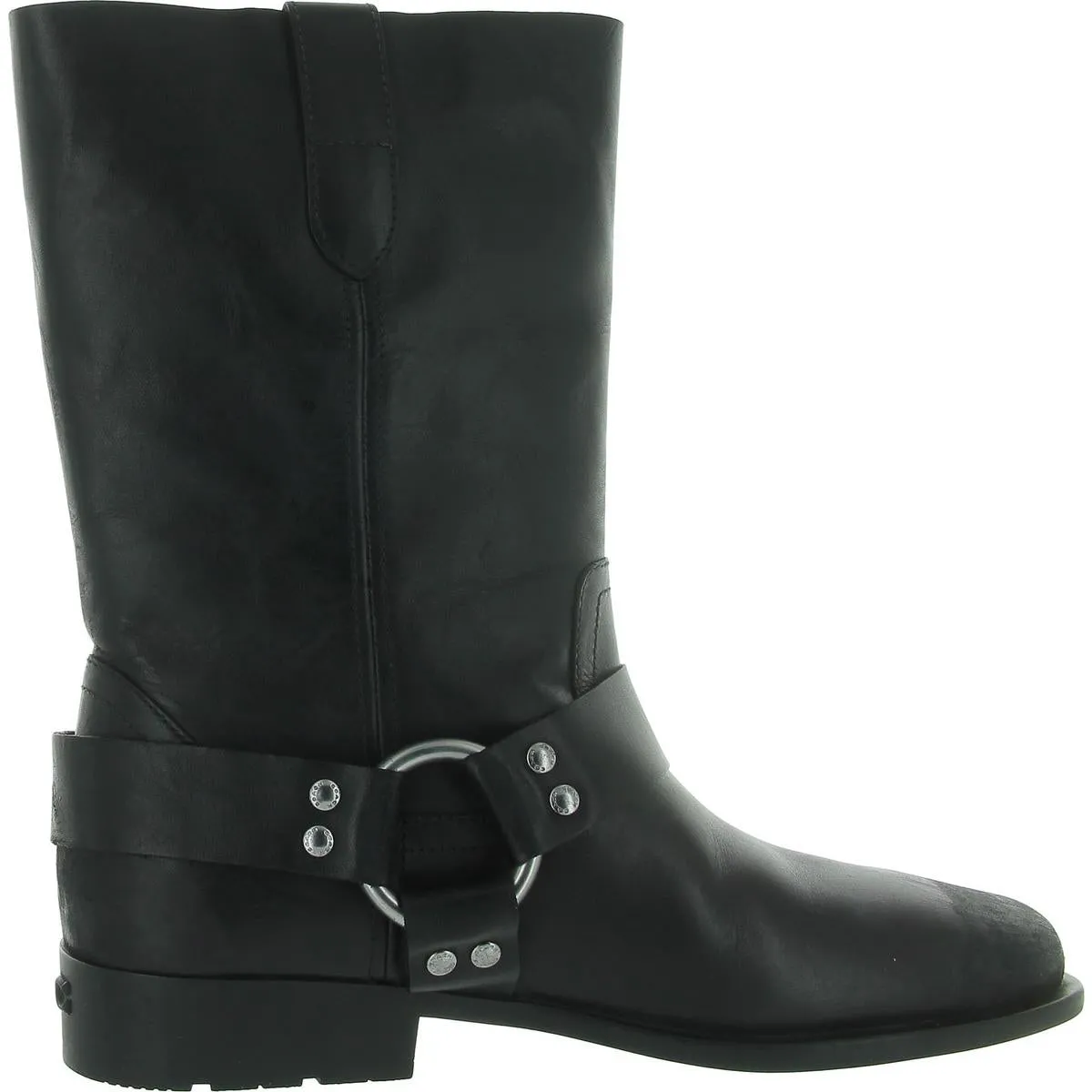 TARA Womens Leather Pull On Mid-Calf Boots