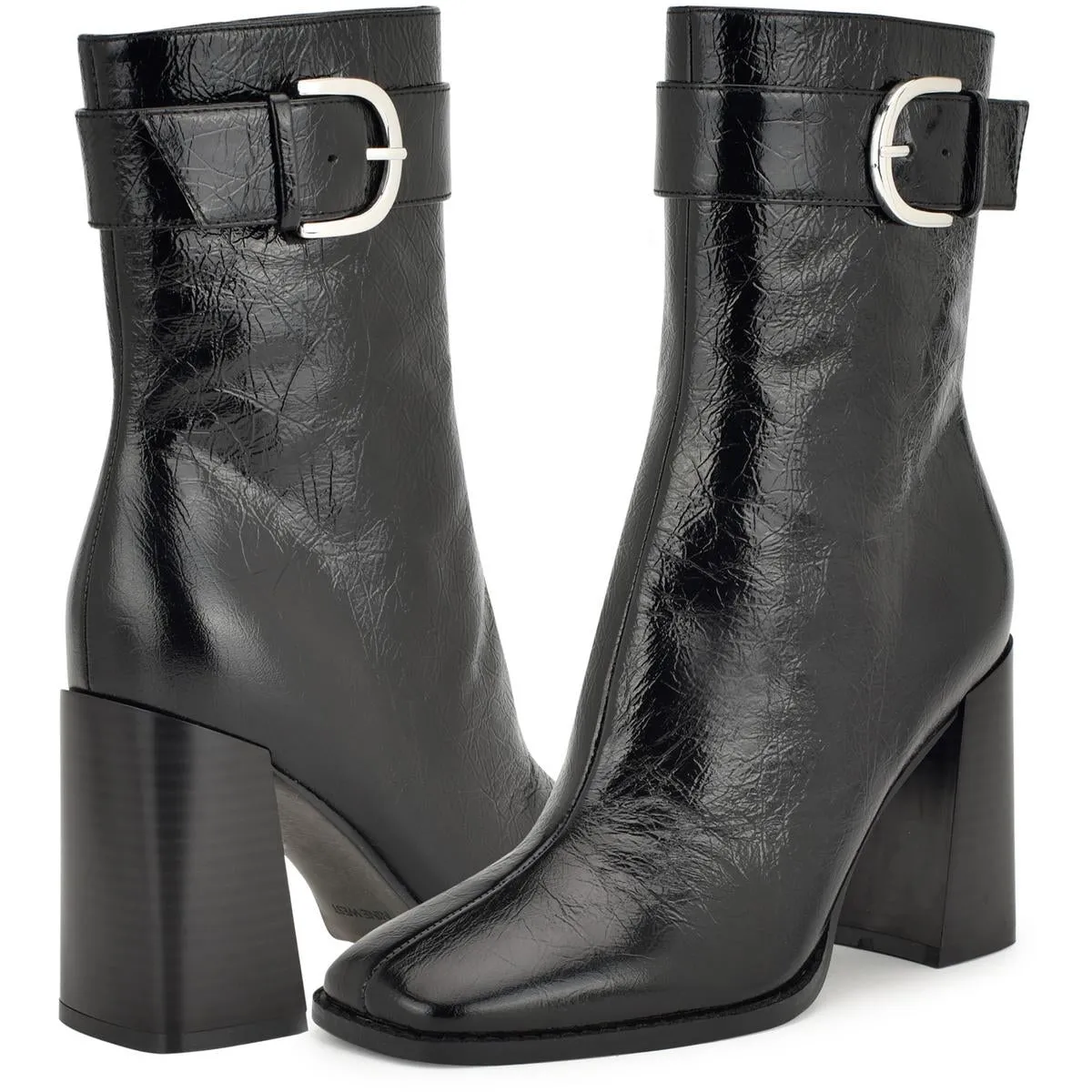Taress Womens Leather Solid Mid-Calf Boots