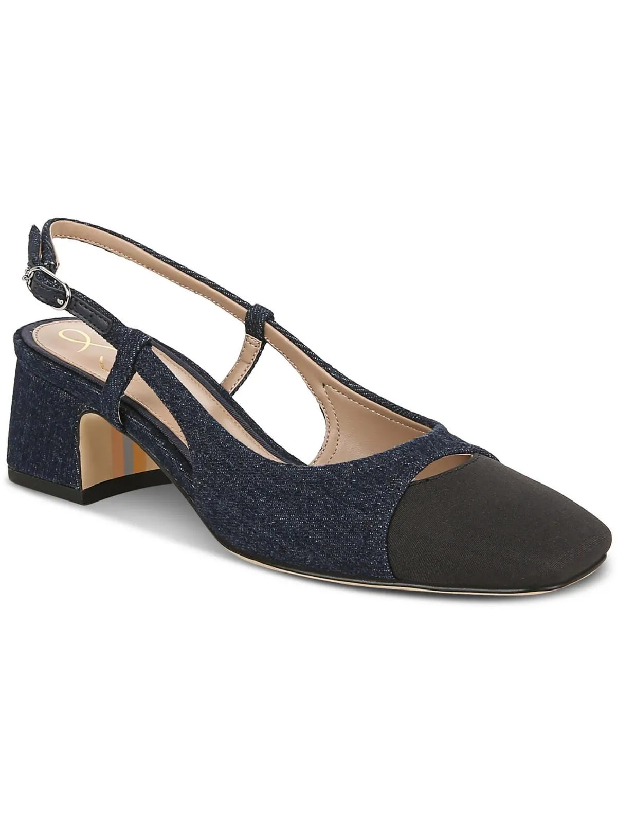 Tarra Womens Cut-Out Square Toe Slingback Heels