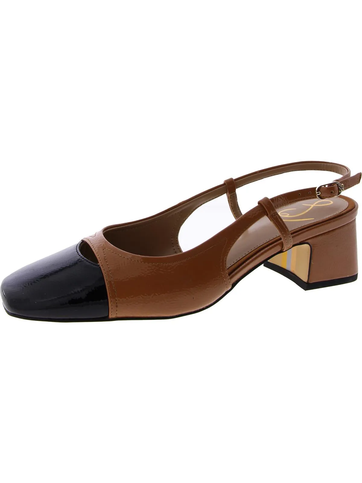 Tarra Womens Cut-Out Square Toe Slingback Heels