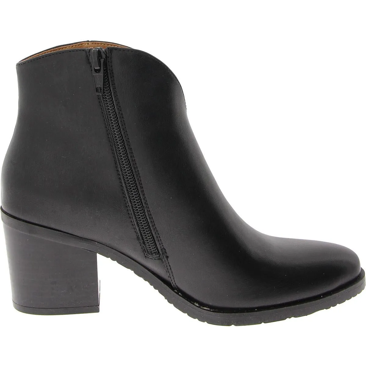Tattles Womens Faux Leather Block Heel Ankle Boots