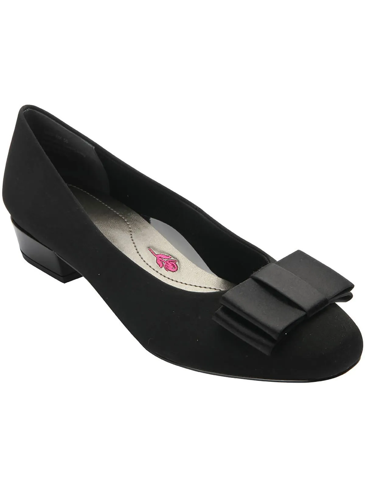 Teddi Womens Microfiber Slip On Block Heels