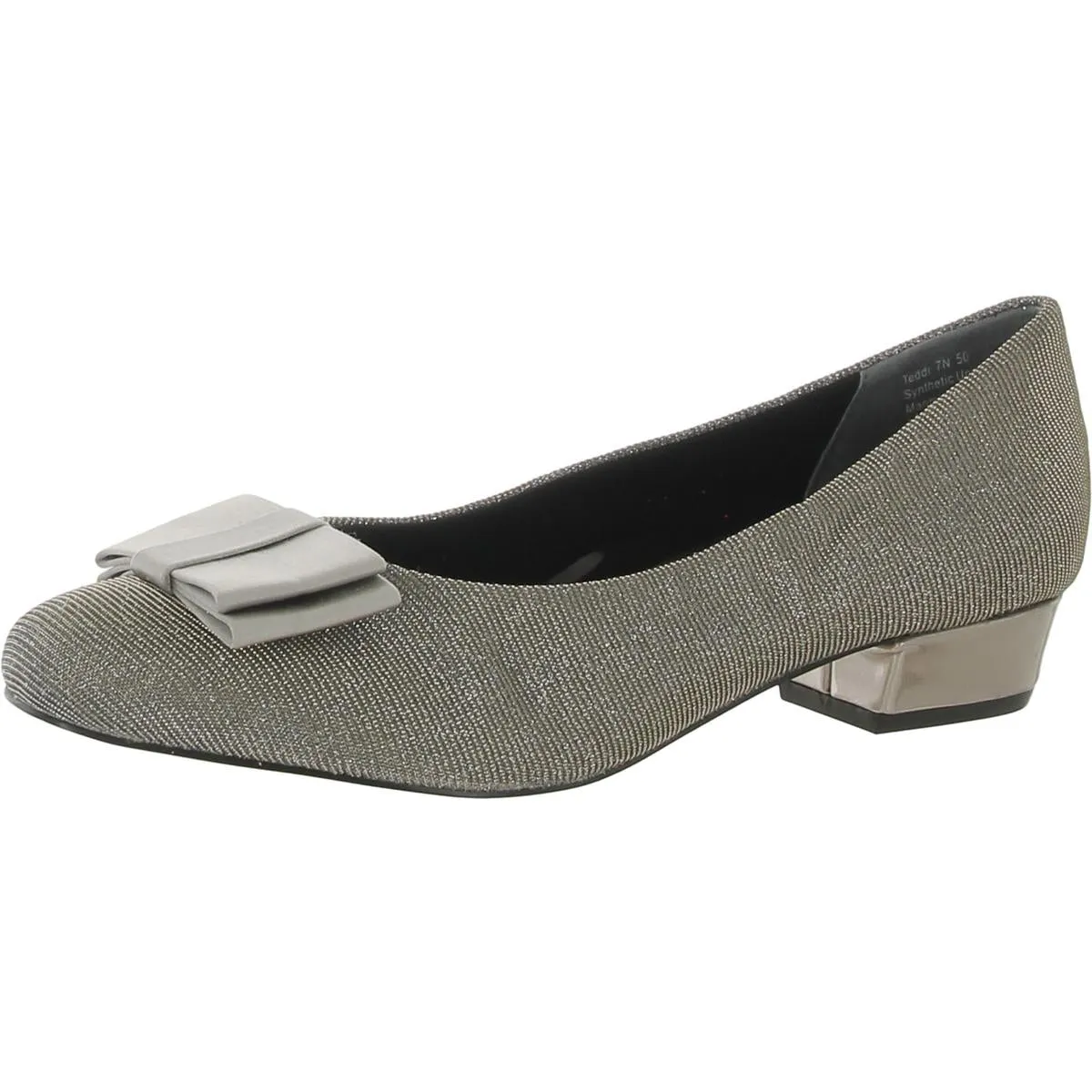 Teddi Womens Microfiber Slip On Block Heels