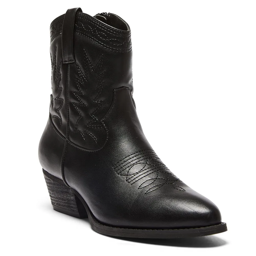 Texas Boot in Black Smooth