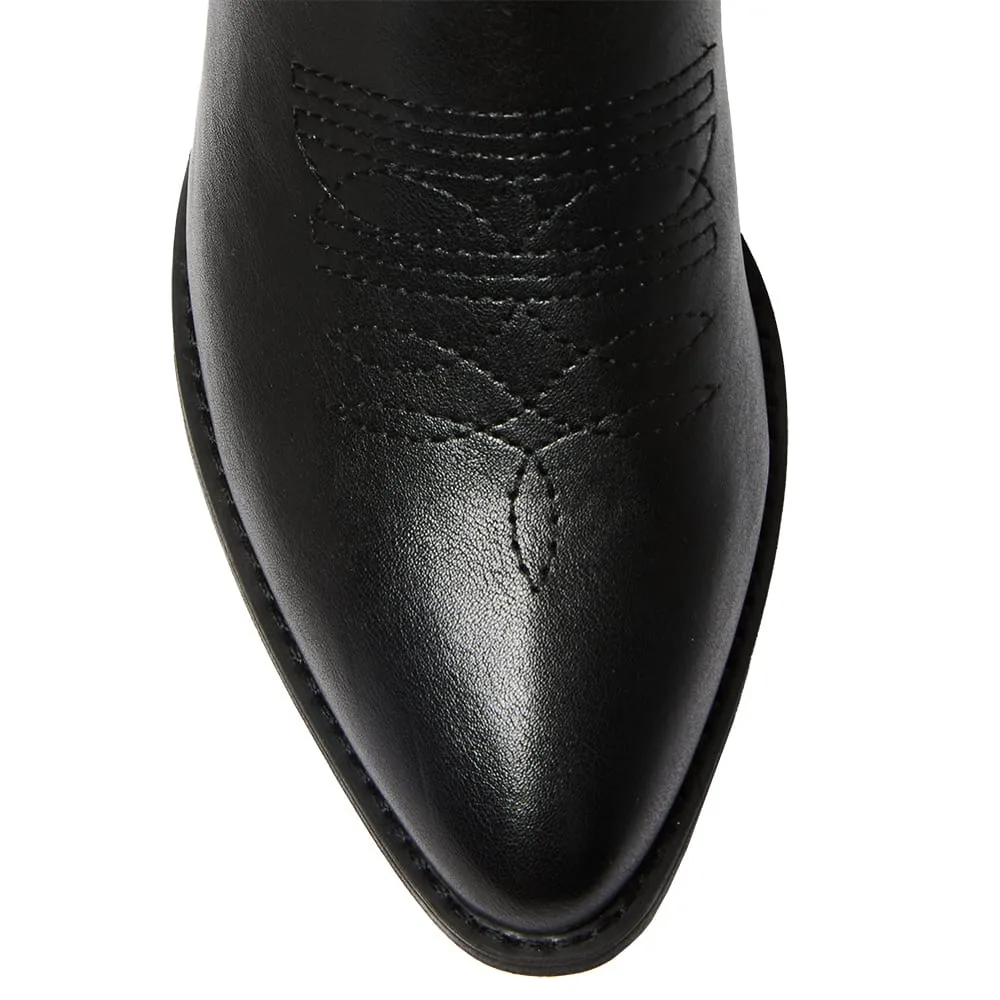 Texas Boot in Black Smooth