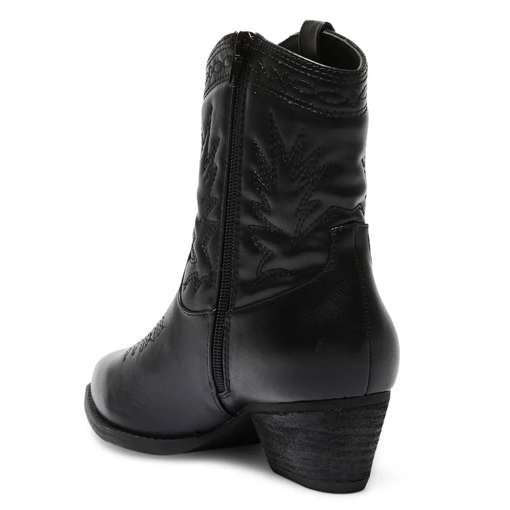 Texas Boot in Black Smooth
