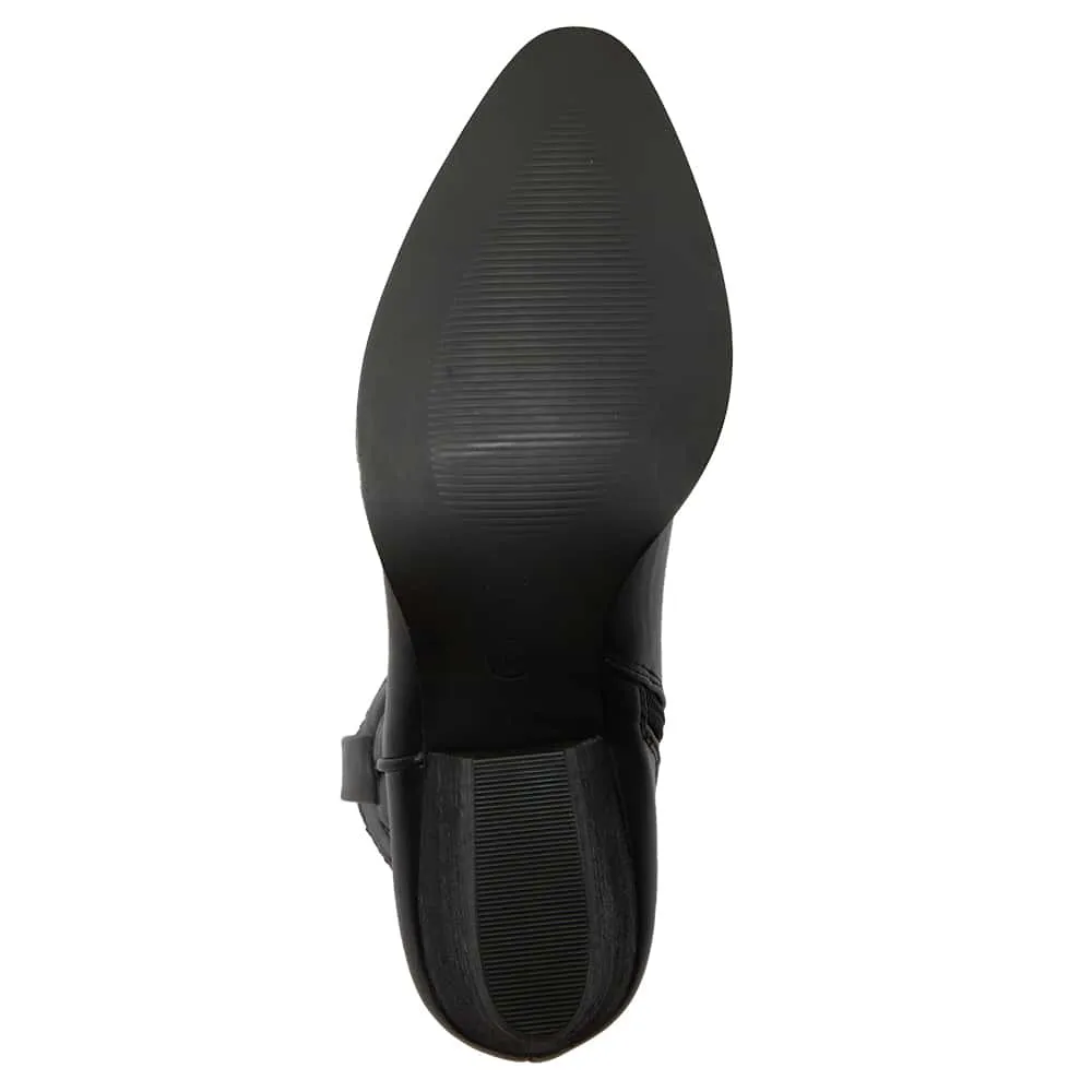 Texas Boot in Black Smooth