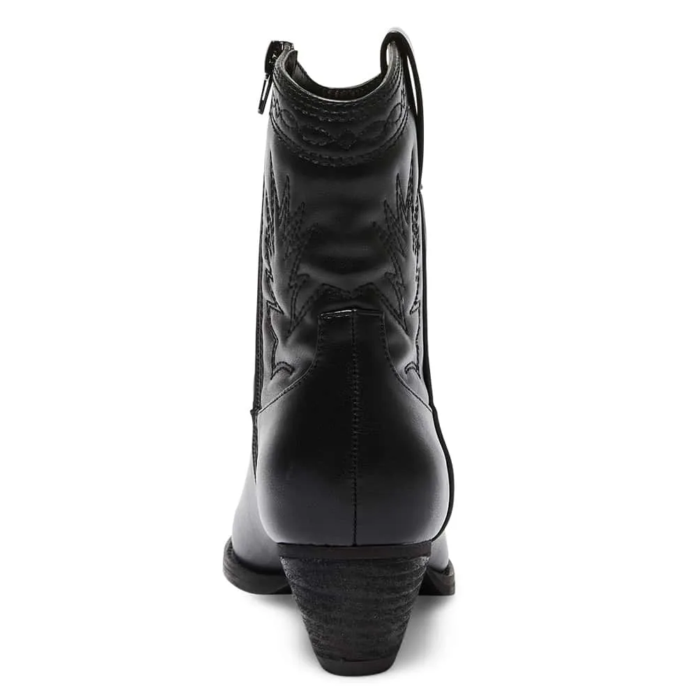Texas Boot in Black Smooth