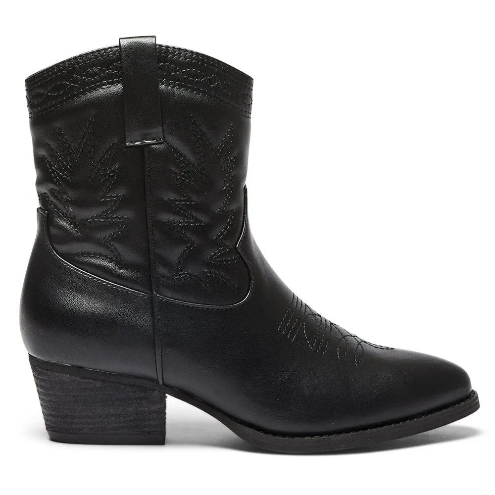 Texas Boot in Black Smooth