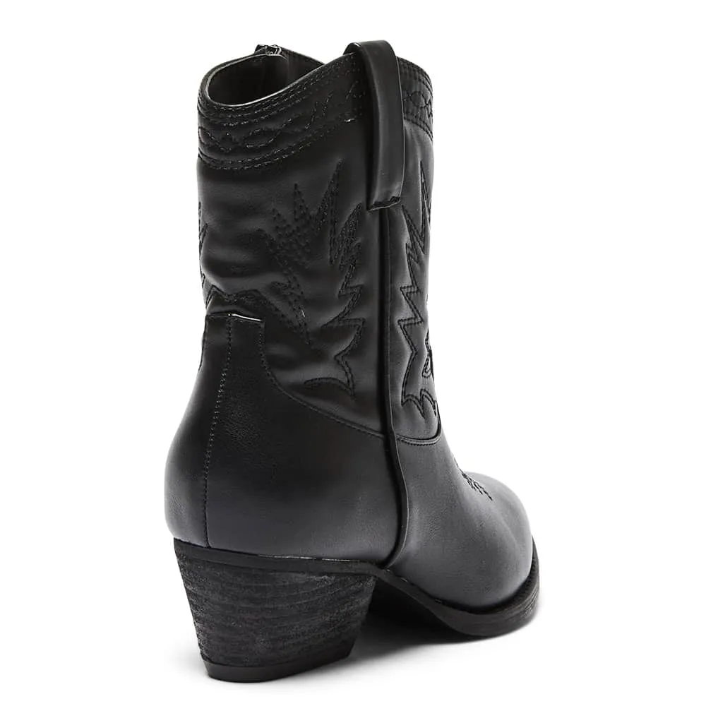 Texas Boot in Black Smooth