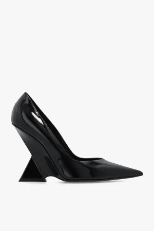 The Attico Cheope Patent Leather Wedge Mules