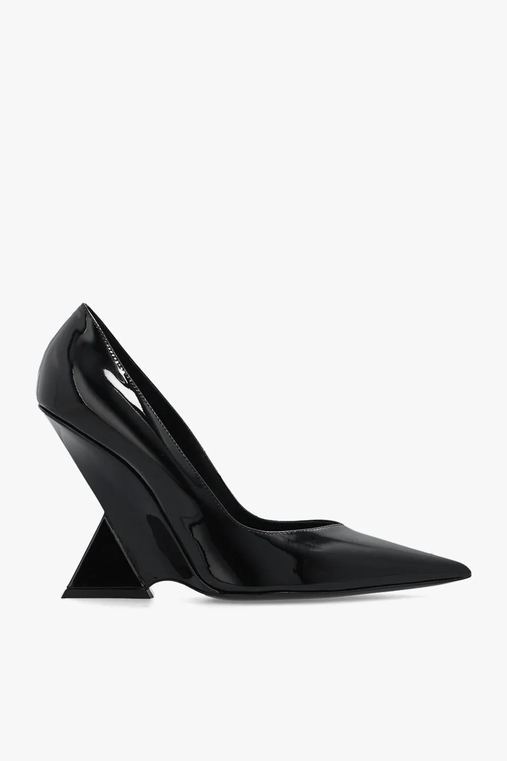 The Attico Cheope Patent Leather Wedge Mules