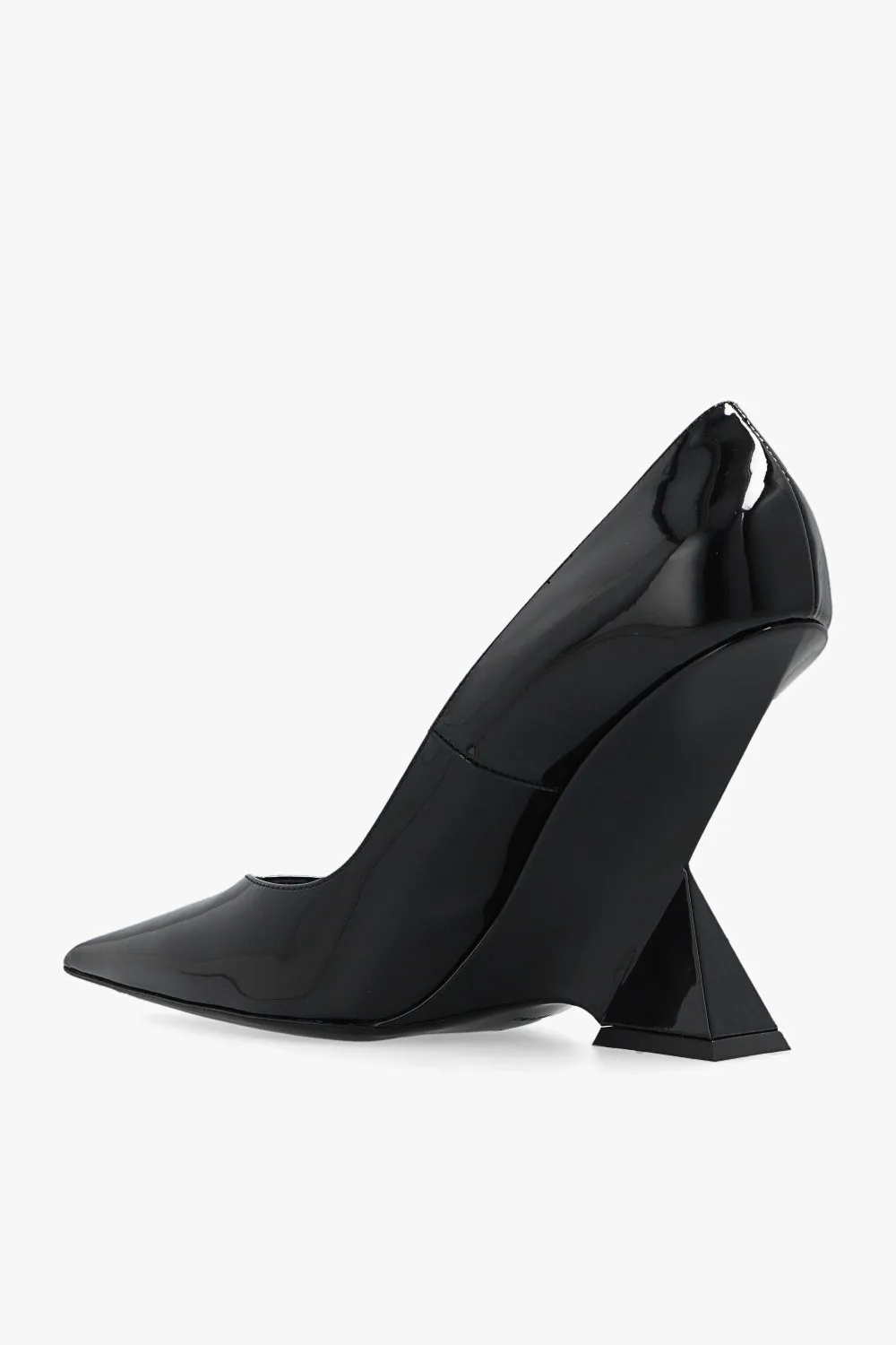 The Attico Cheope Patent Leather Wedge Mules
