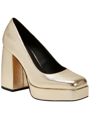 The Uplift Womens Metallic Slip On Platform Heels